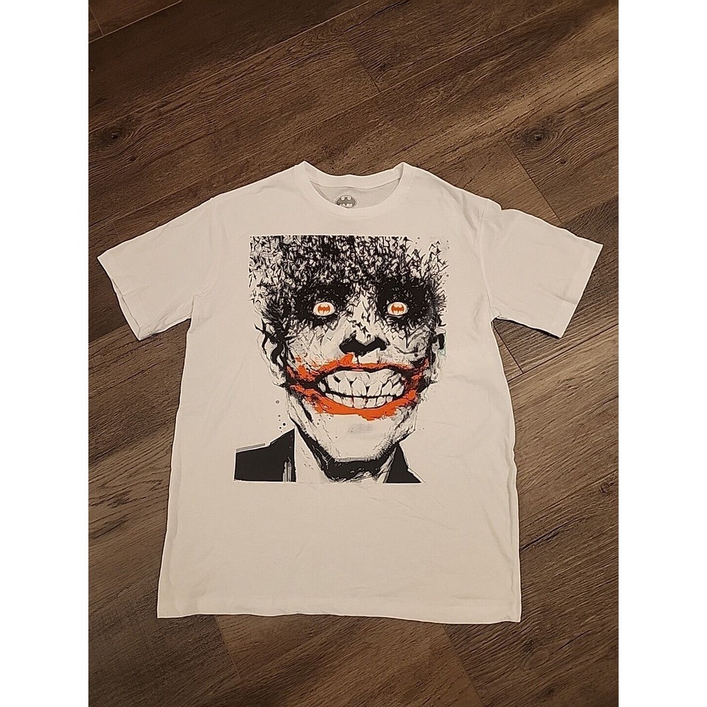 Batman JOKER T-Shirt Men's White DC Licensed Cotton Blend New XL bats
